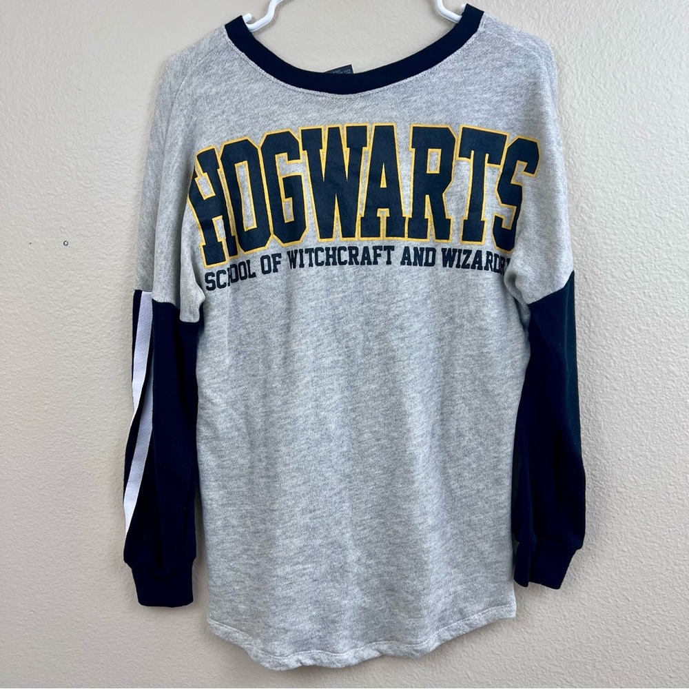 Harry Potter Hogwarts Gray and Blue Long Sleeve Shirt Universal Studios Unisex S - Picture 1 of 4